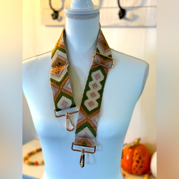 BRAND NEW! Olive-Brown Geo Crossbody Strap💚💗 ~BAG NOT INCLUDED!~ - Picture 3 of 7